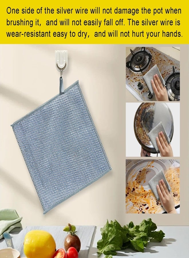 AUONLY Wire Dishwashing Rags for Wet and Dry, Multipurpose Cleaning Pads, Time-Saver Kitchen Wipes Cleaning Cloths, Non-scratch Wire Dishcloth, Soft Wire Dishwashing 3 PCS - Image 4